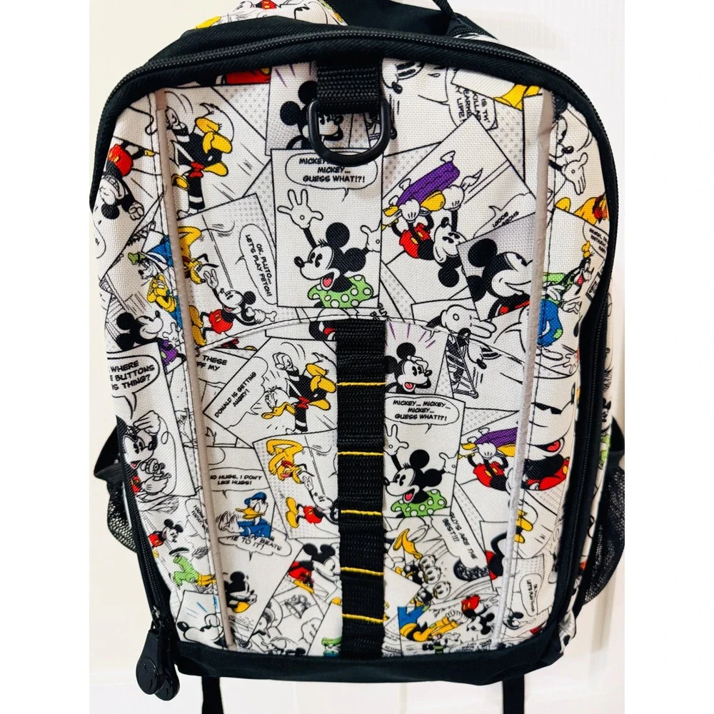 Disney Mickey Mouse Comic Strip Backpack Laptop Sleeve Mickey Zipper Pulls Black